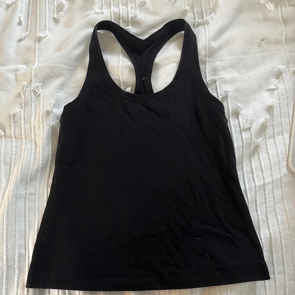 Lululemon tank top size 4 in the color black.